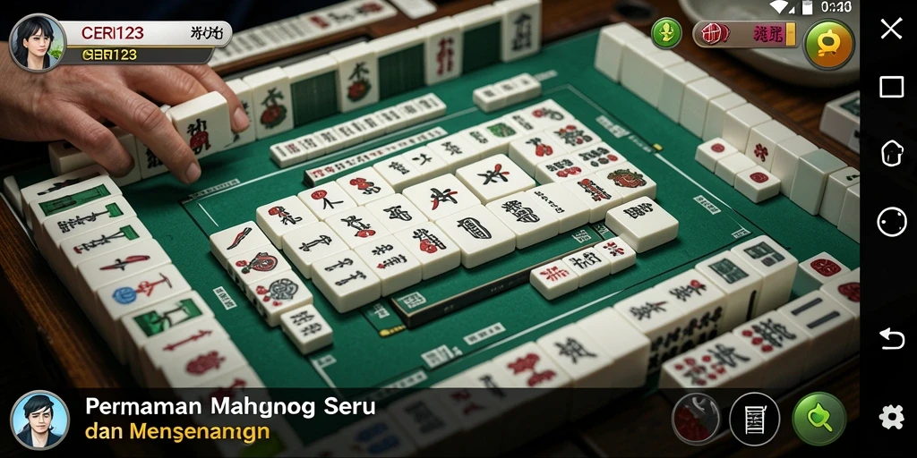 Tampilan gameplay CERI123 yang mengasyikkan dan penuh strategi Mahjong.