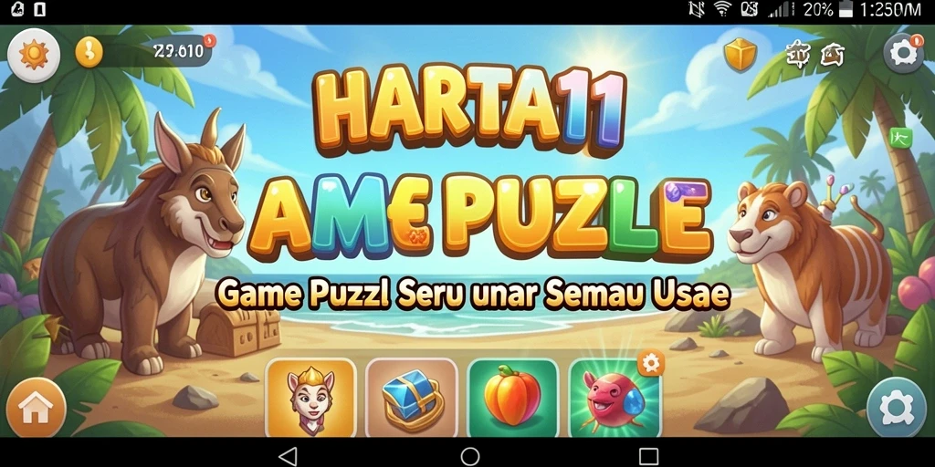 Tampilan gameplay HARTA11 dengan berbagai teka-teki menantang.