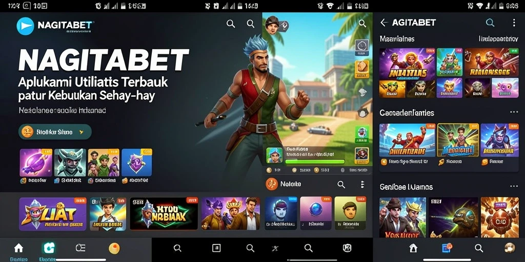 Screenshot utama NAGITABET menunjukkan antarmuka pengguna yang intuitif dan fitur unggulan.