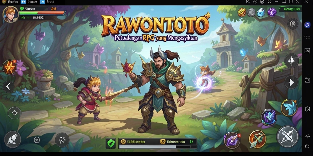 Gameplay RPG yang menampilkan pertarungan seru dan petualangan mendebarkan.