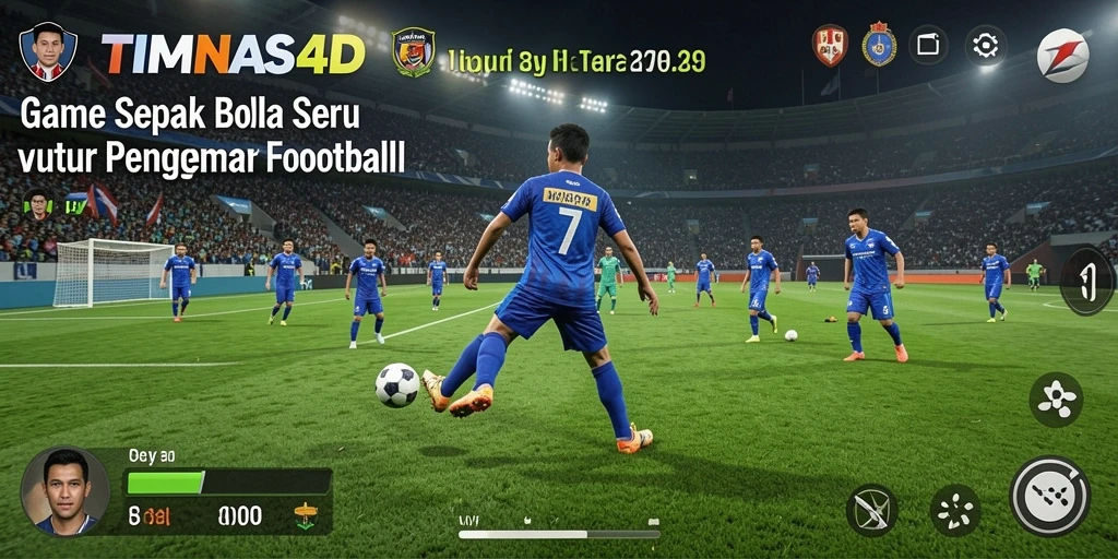 Tangkapan layar gameplay TIMNAS4D yang menampilkan aksi seru sepak bola.